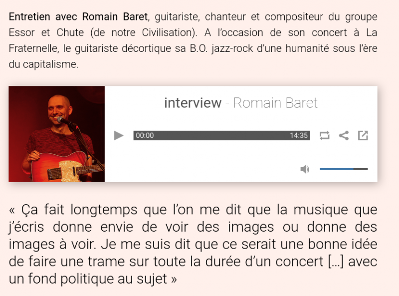 Interview Romain Baret pour Essor et Chute sur PointBreak